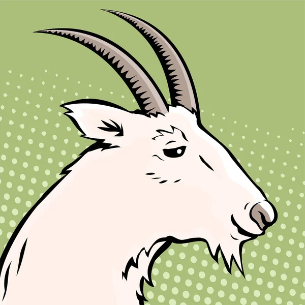 Retrato Una Cabeza Cabra Con Cuernos — Archivo Imágenes Vectoriales