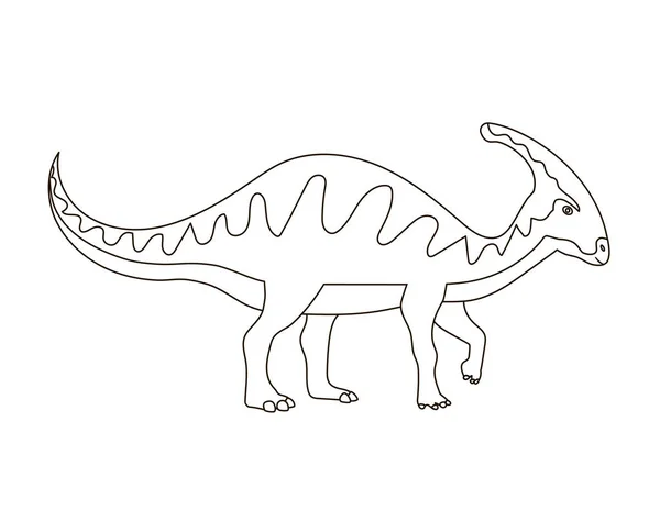 Ancient Lizard Parasaurolophus Prehistoric Pangolin Herbivorous Dinosaur Jurassic Period Head — Stock Vector