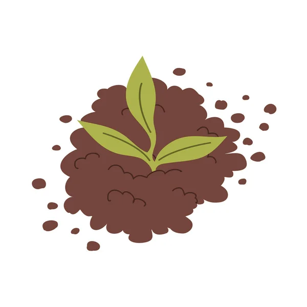 Πράσινο Βλαστάρι Από Ένα Φυτό Νέοι Σπόροι Στο Έδαφος Οικολογικό — Διανυσματικό Αρχείο