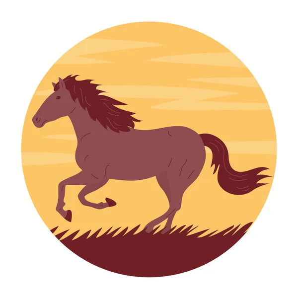 Берегу Моря Скачет Свободная Лошадь — стоковый вектор
