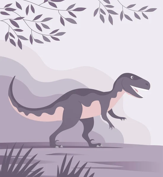 Velociraptor Dangerous Claws Predatory Dinosaur Jurassic Period Strong Hunter Raptor — Stock Vector