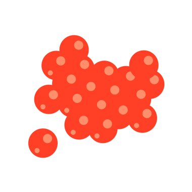 Kırmızı somon ya da alabalık havyarı. Balık lezzeti. Lezzetli ve sağlıklı yiyecekler. Protein deniz ürünü. Düz vektör çizimi beyaz arkaplanda izole edildi