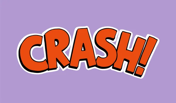 Ledakan Kartun Dengan Latar Belakang Berwarna Warni Teks Crash Templat - Stok Vektor
