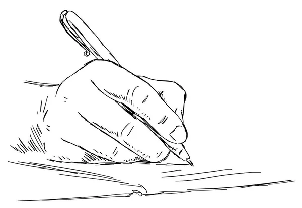 Hand Writes Pen Notebook Education Study Business Concept Vector Art — Stock Vector
