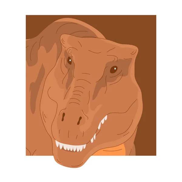 Dinosaure Prédateur Tyrannosaure Rex Période Jurassique Portrait Monstre Tête Effrayant — Image vectorielle