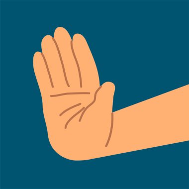 El hareketini kes. Adam kararlılıkla reddediyor. Nefret et, reddet ve cevap ver. Çizgi film vektör illüstrasyonu