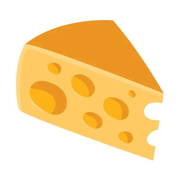 Сыр Отверстиями Белом Фоне — стоковый вектор