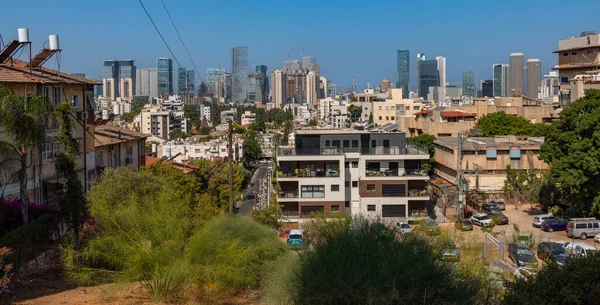 Panorámás Kilátás Lakóépületek Givatayim City Izrael Tel Aviv Felhőkarcolói 2023 — Stock Fotó