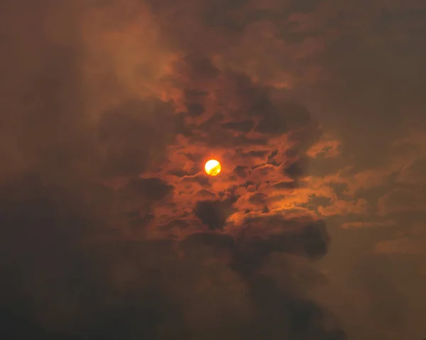 Дым Облака Вызванные Лесным Пожаром Западном Кейпе Южная Африка — стоковое фото