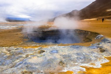 İzlanda 'da volkanik lav Hver Myvatn Jeotermal Bölgesi