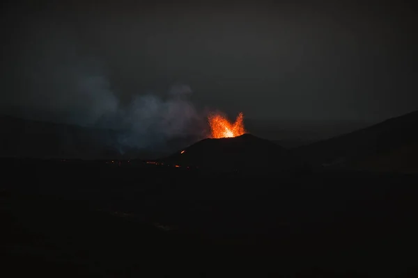 Пешие Прогулки Вулкану Фаградальсфьоль Рейкьявике Исландия — стоковое фото