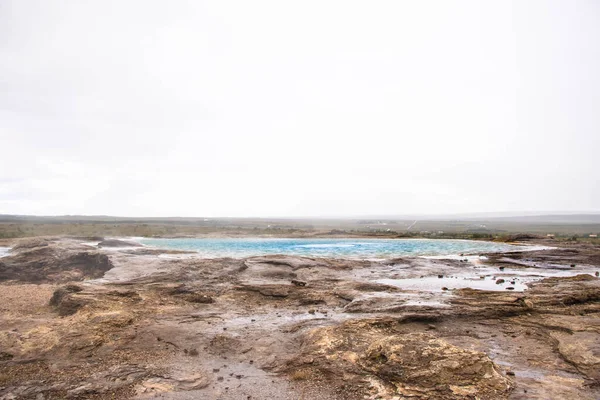 Voolcano Strokkur Geysir Geotermikus Terület Izlandon — Stock Fotó