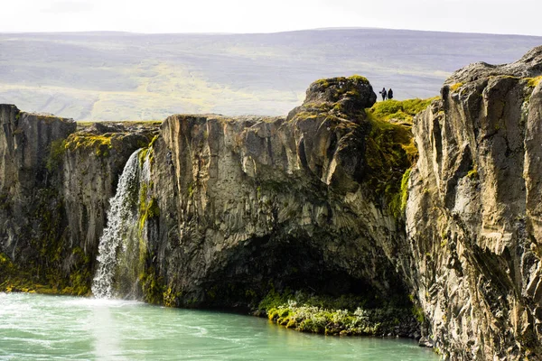 Schöne Wasserfälle Godafoss Wasserfall Und Klippe Ost Island — Stockfoto