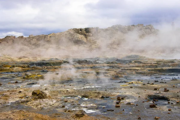 Lava Vulcânica Hverir Myvatn Área Geotérmica Islândia — Fotografia de Stock