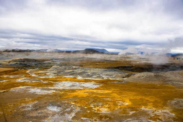 Вулканічна Лава Гверір Міватн Геотермальна Зона Ісландії — стокове фото