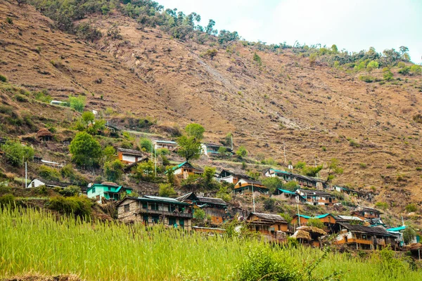 Μια Αγροτική Κοινότητα Χωριών Himalaya Στο Bajura Mugu Karnali Θιβέτ — Φωτογραφία Αρχείου