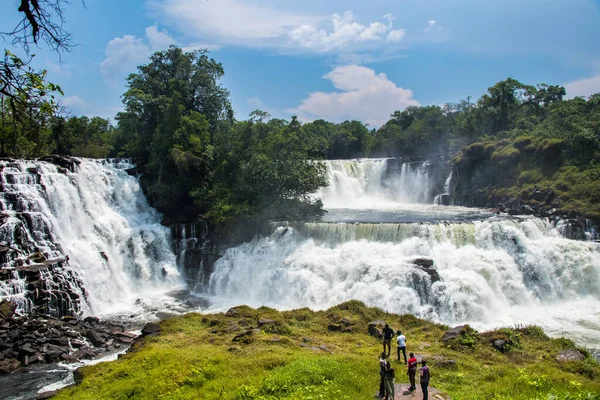 Vackra Vattenfall Kabwelume Vattenfall Norra Provinsen Zambia Afrika — Stockfoto