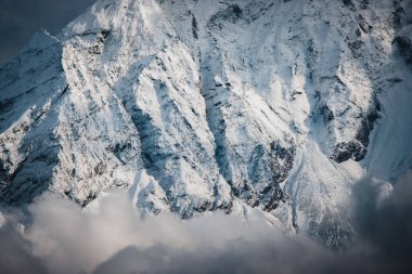 Himalayalar 'daki Kar Dağı Şablonu Manaslu Pisti, Nepal