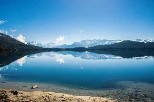 stock image Beautiful Lake with Snowy Mountains Himalaya Rara Lake National Park Mugu Karnali Nepal Green Blue