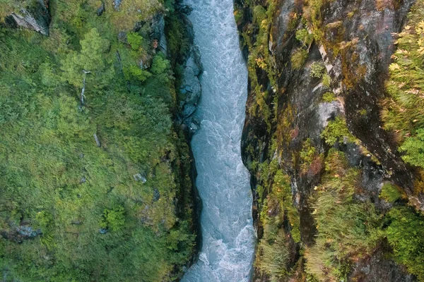 Drone High Ελικόπτερο Πυροβολούν Του Ποταμού Μπούντι Γκαντάκι 3700Μ Υψόμετρο — Φωτογραφία Αρχείου