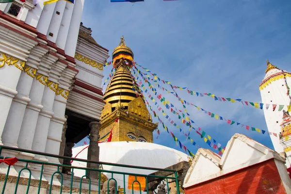 Chrám Swoyambhunath Káthmándú Nepálská Pouť Pro Buddhisty — Stock fotografie