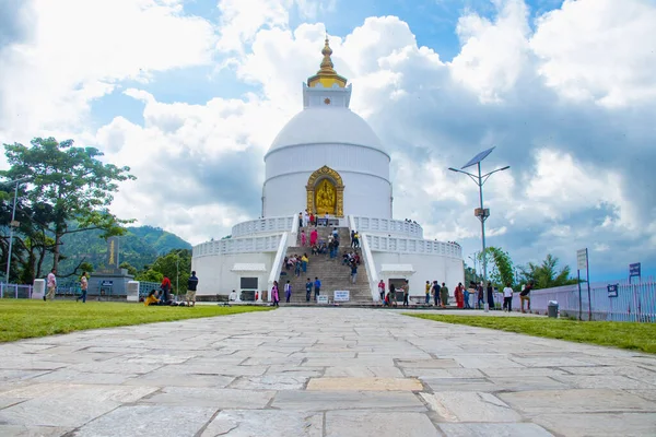 Пагода Мира Похаре Буддийский Монастырь Непала Буддизм Йога Мир — стоковое фото