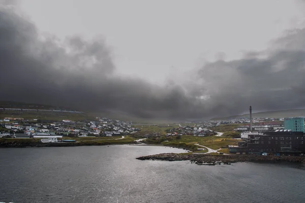 Πρωτεύουσα Των Νήσων Φερόε Torshavn Στον Φάρο Του Ατλαντικού Ωκεανού — Φωτογραφία Αρχείου