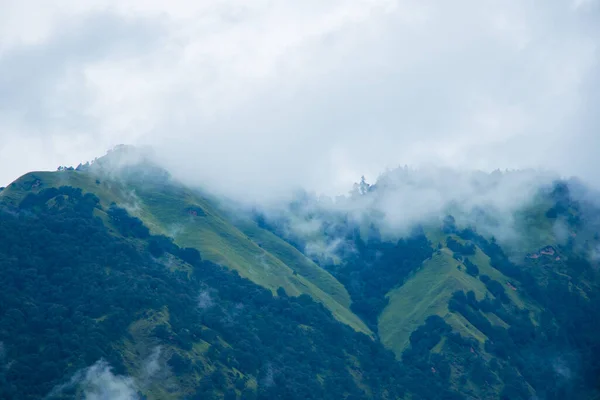 Bajhang Bajura Doti Nepal的Foggy和Moody Green Forest Hills — 图库照片