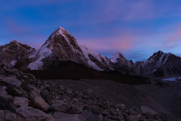Сонячний Підйом Сніговій Горі Гімалаї Еверест Базовий Табір Табір Трек — стокове фото