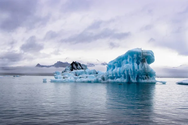 Ledovcová Laguna Jokulsarlon Big Floating Icebergs Jokulsarlonu Island — Stock fotografie