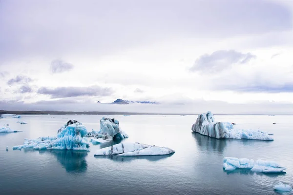 Ledovcová Laguna Jokulsarlon Big Floating Icebergs Jokulsarlonu Island — Stock fotografie