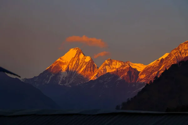 Ανατολή Ηλίου Στα Ιμαλάια Όρος Sunset Everest Base Camp Trek — Φωτογραφία Αρχείου