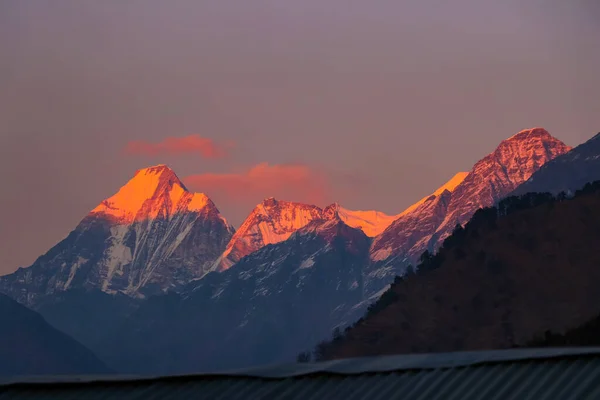 Himalayalar Dağı Nda Gün Doğumu Solukhumbu Nepal Deki Everest Ana — Stok fotoğraf