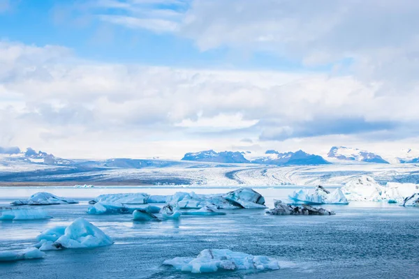 Jokulsarlon冰川泻湖大漂浮冰山 冰岛Jokulsarlon — 图库照片