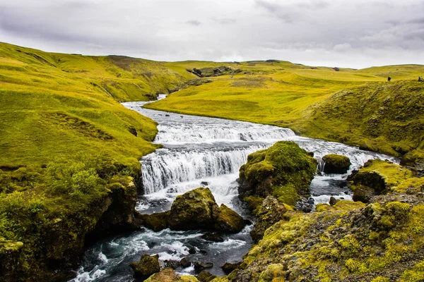 Cachoeiras Fosstorfufoss Perto Cachoeiras Skogafoss Islândia — Fotografia de Stock