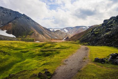 Renkli Dağlarda Yürüyüş, Yeşil Yosun, Jeotermal Havuzlar, Güzel Volkan Vadisi ve Lav Alanları Landmannalaugar, İzlanda