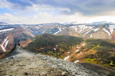 Renkli Dağlarda Yürüyüş, Yeşil Yosun, Jeotermal Havuzlar, Güzel Volkan Vadisi ve Lav Alanları Landmannalaugar, İzlanda