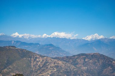 Beautiful HImalayan Mountain Range Ganesh, Langtang, Everest,  HImal seen from Bhotechaur, Nepal