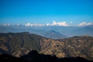 Beautiful HImalayan Mountain Range Ganesh, Langtang, Everest,  HImal seen from Bhotechaur, Nepal