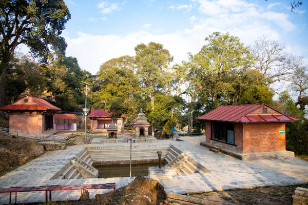 Templo Indrasthan Estanque Indradaha Kalupande Hills Chandragiri Katmandú Nepal —  Fotos de Stock
