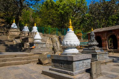 UNESCO Dünya Mirası Site Swayambhunath Budistler Maymun Tapınağı ve Katmandu Nepal Hinduları