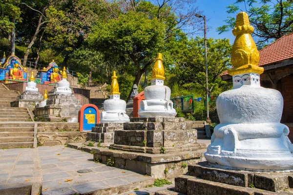 Patrimonio Humanidad Por Unesco Swayambhunath Mono Templo Budistas Hindúes Katmandú —  Fotos de Stock