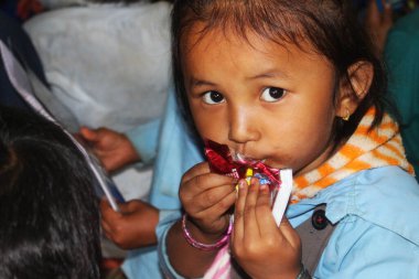 Himalaya Dağları 'ndaki Nepal Okul Çocukları, Nepal Okul Öğrencileri