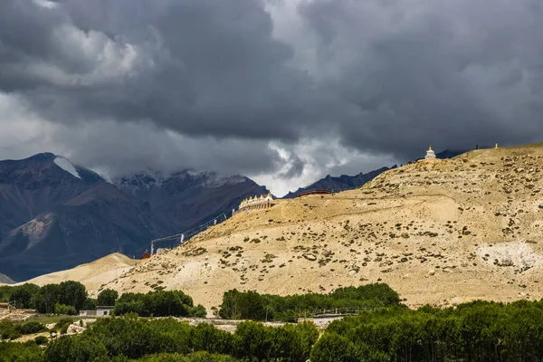 Paisaje Montañoso Del Desierto Del Valle Chosar Manthang Alto Mustang — Foto de Stock