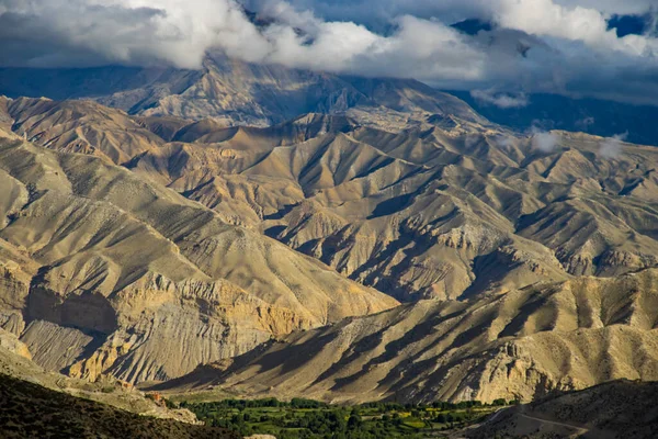 Bellissimo Tramonto Nel Deserto Della Mustang Superiore Influenzata Tibetana Nelle — Foto Stock