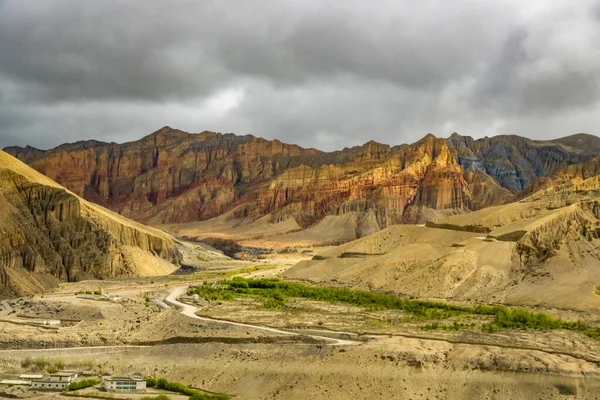 Bellissimo Tramonto Nel Deserto Della Mustang Superiore Influenzata Tibetana Nelle — Foto Stock