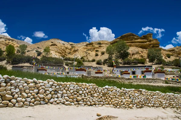Século Antigo Gumba Gompas Mosteiro Torno Chhoser Village Alto Mustang — Fotografia de Stock