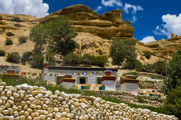 Eeuw Oud Gumba Gompas Klooster Rond Chhoser Village Upper Mustang — Stockfoto