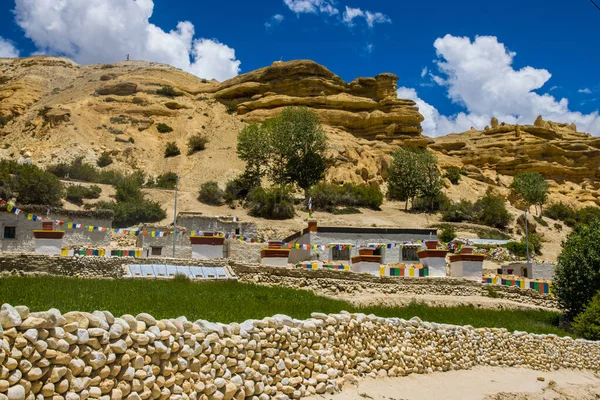 Século Antigo Gumba Gompas Mosteiro Torno Chhoser Village Alto Mustang — Fotografia de Stock