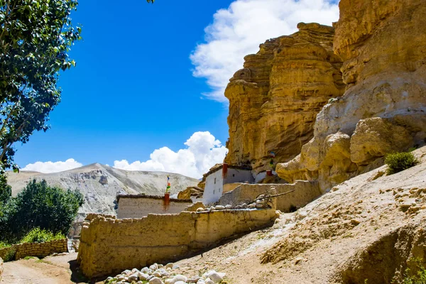 Lowo Nyiphug Namdrol Norbuling Sonnenhöhle Kloster Chhoser Dorf Upper Mustang — Stockfoto